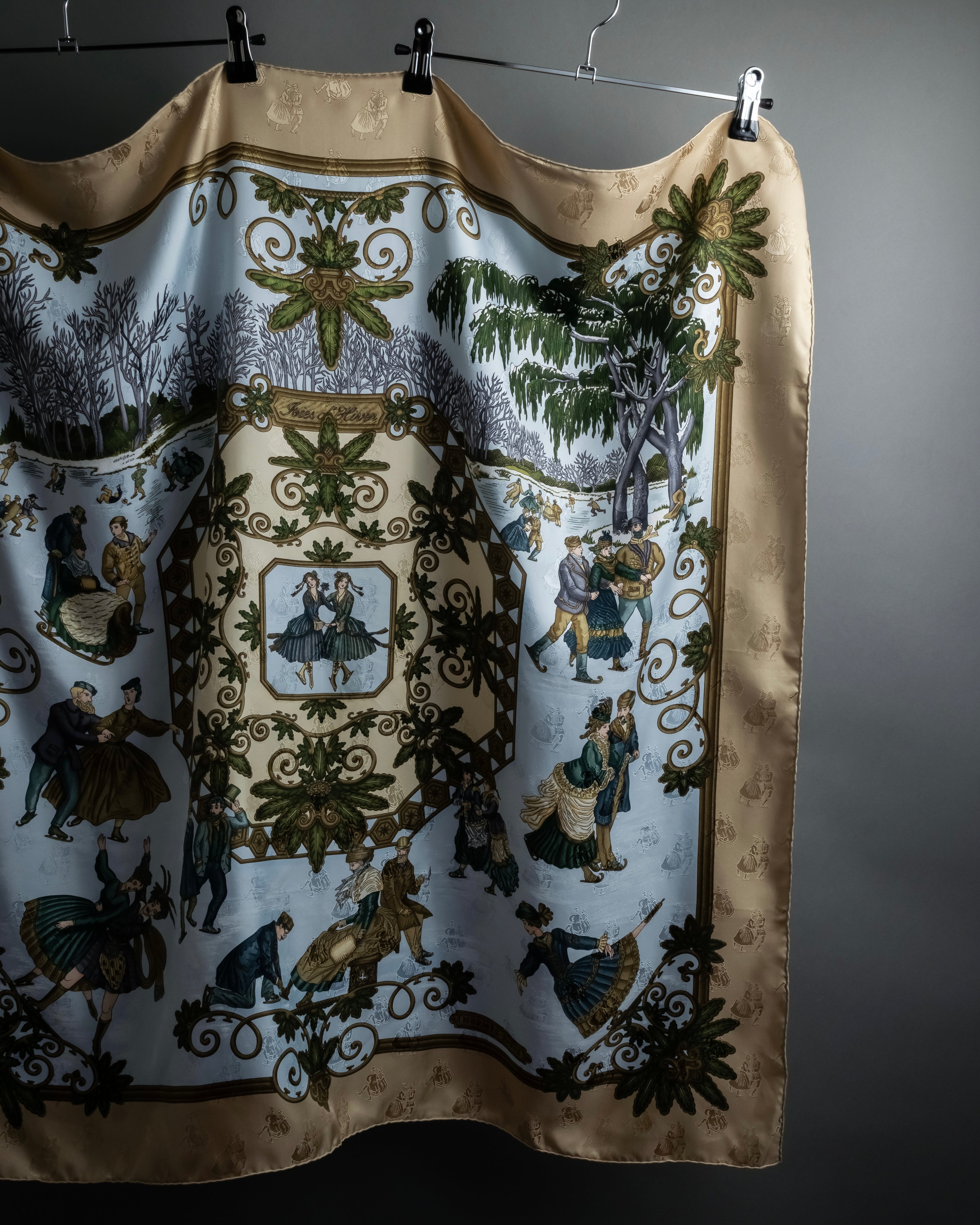 "HERMES" Carré 90 Joies d’Hiver Winter Pleasures silk scarf