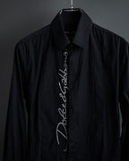 "Dolce & Gabbana" Logo embroidered tie design dress shirt