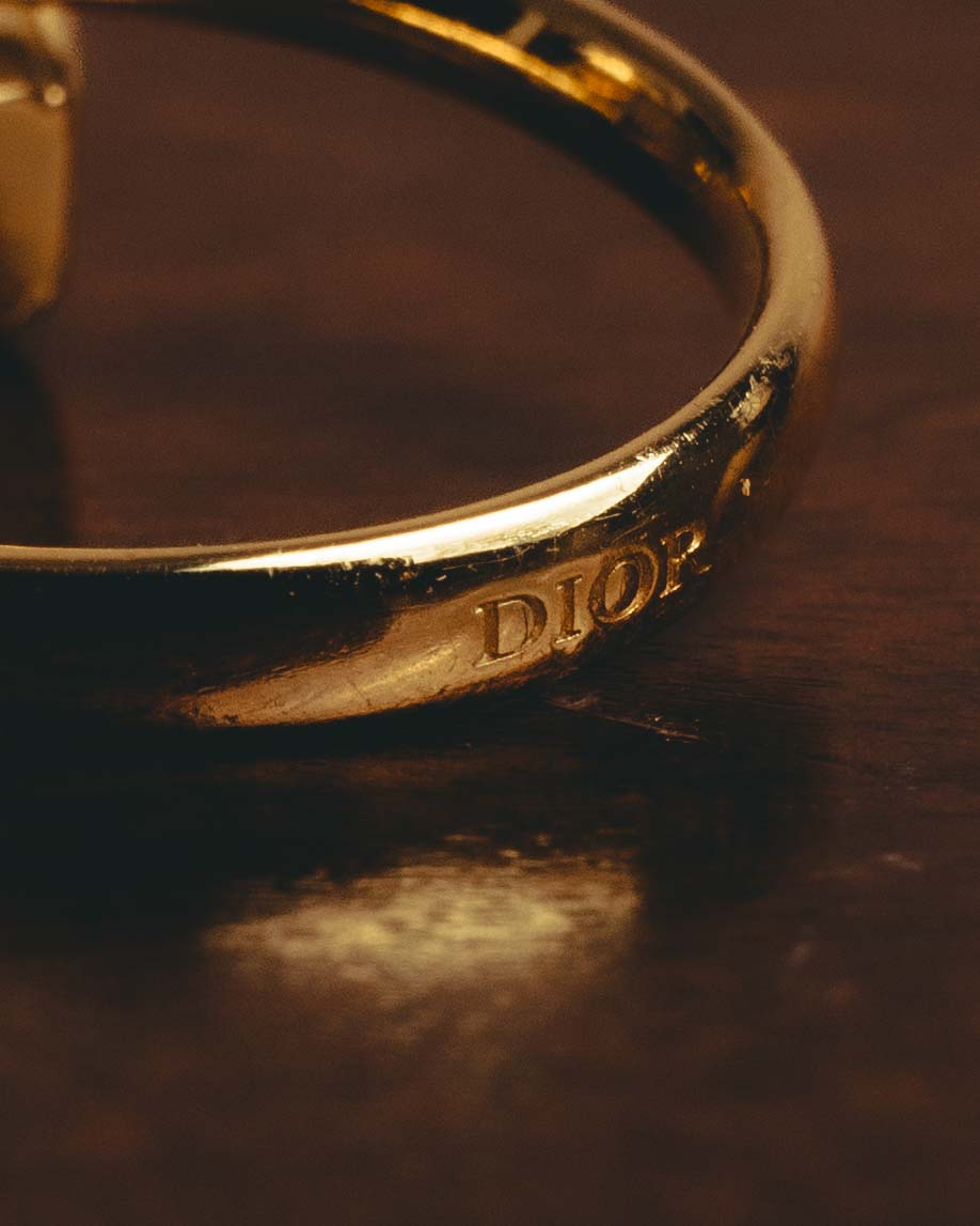 -SPECIAL- “Dior” 2024-2025 Petit CD asymmetrical crystal and faux pearl ring