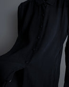 "Christian Dior PRETA PORTER" Compact gathered design crepe fabric blouse