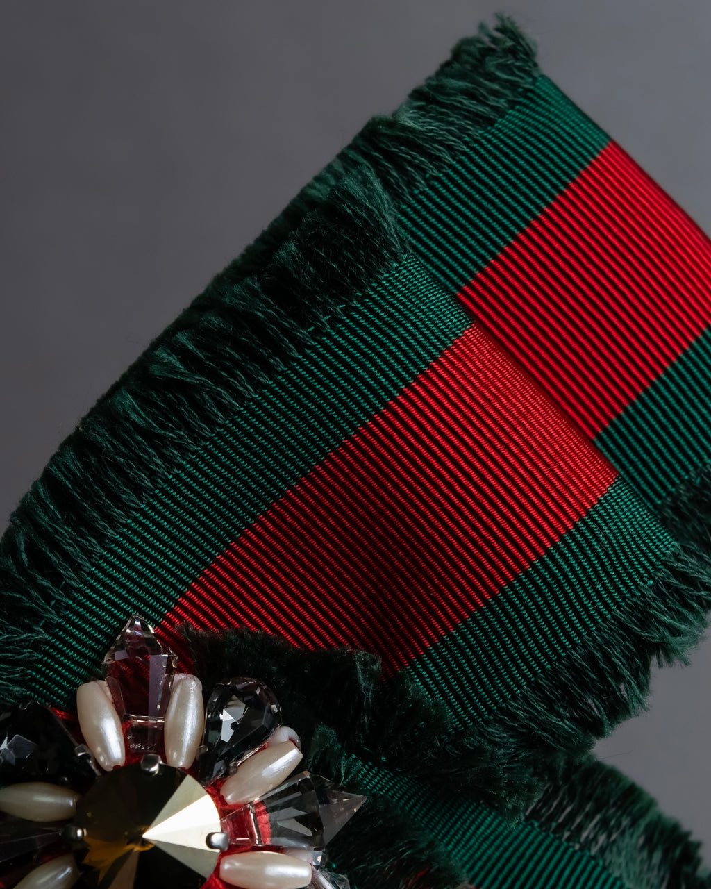 "GUCCI" Beaded design grosgrain ribbon