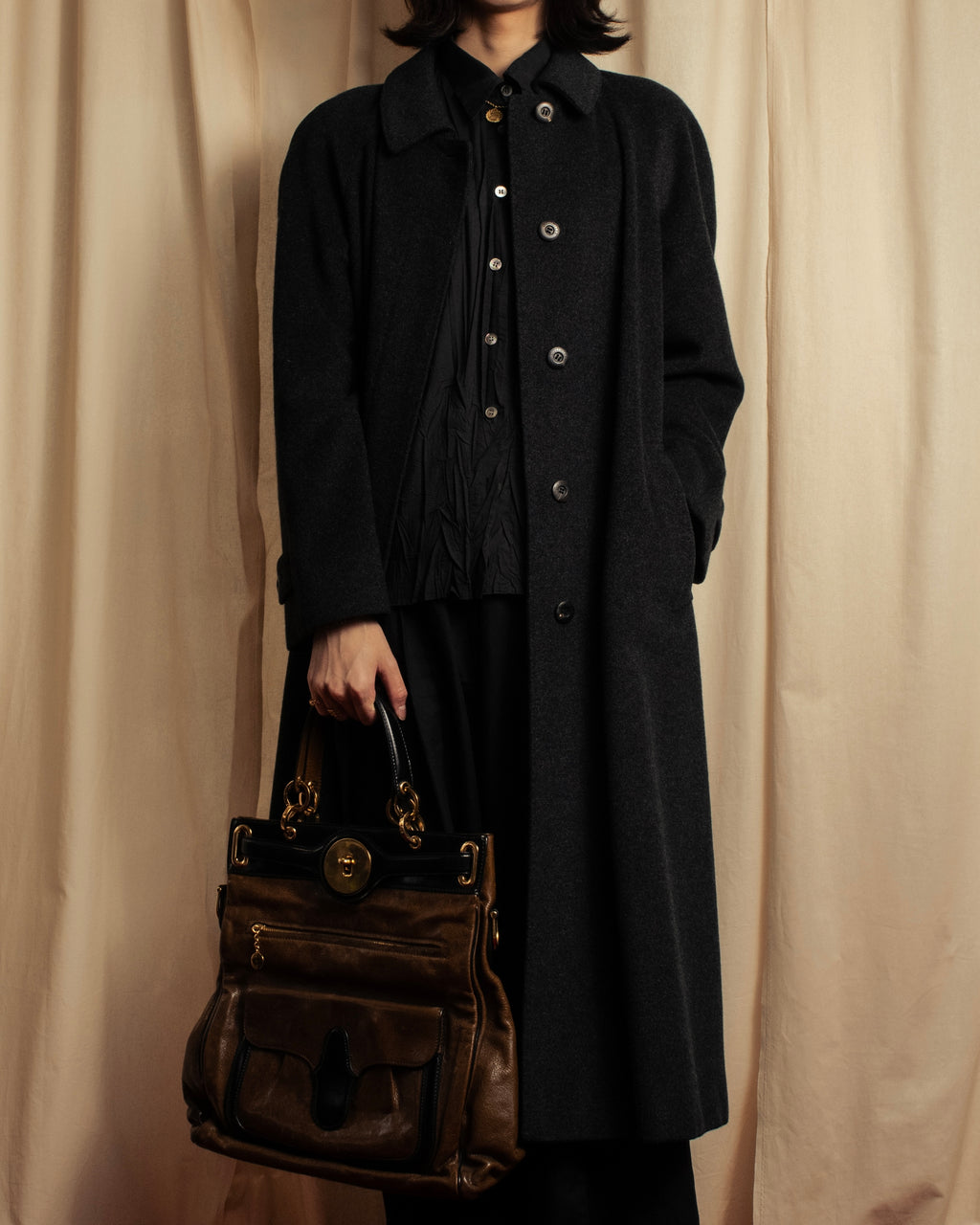 -SPECIAL- "BURBERRYS" 80's-90's Raglan line detail stand collar coat