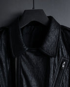 -SPECIAL- "Rick Owens" 15AW Beautiful wrinkles front zip leather jacket
