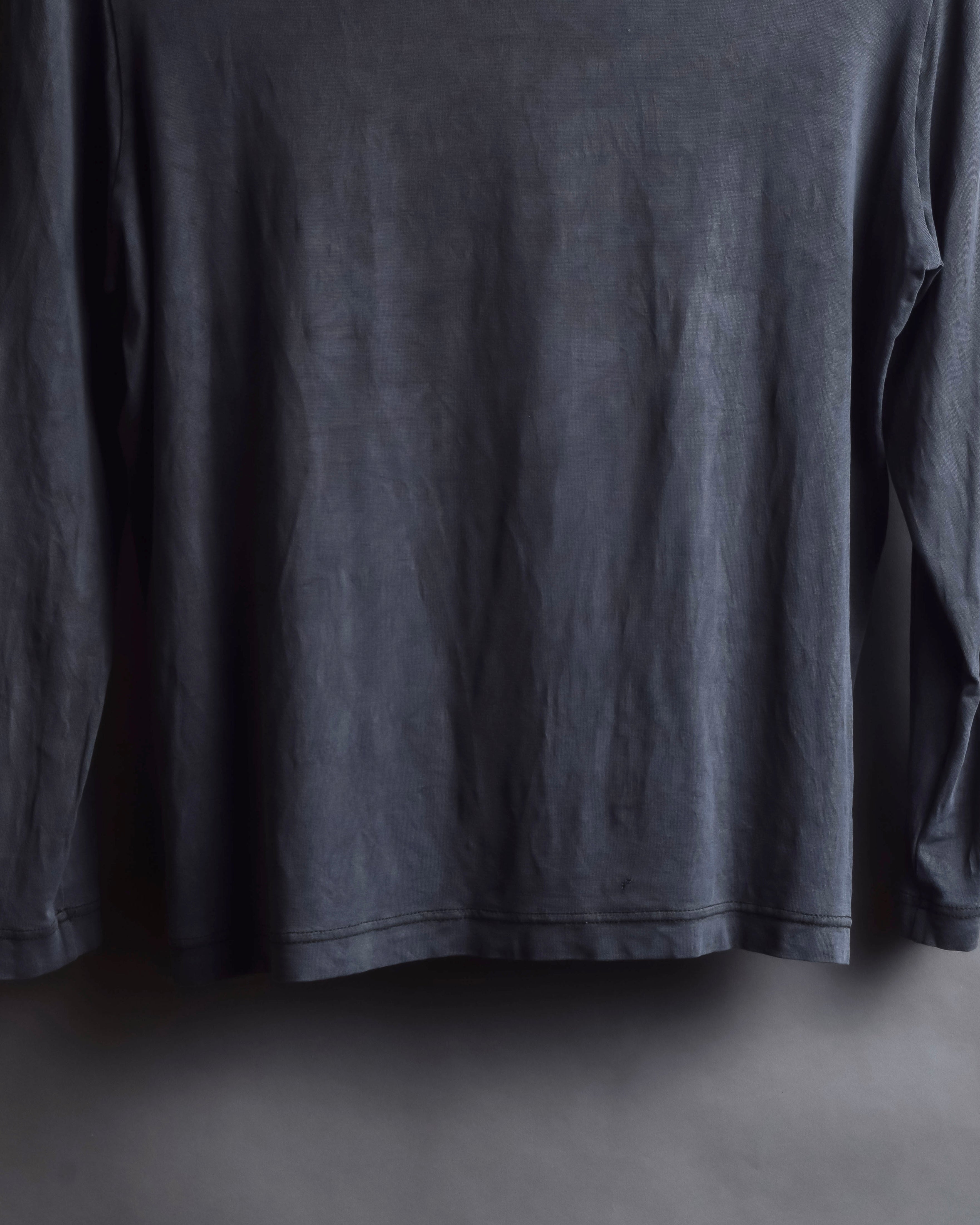 "HERMES" Margiela period Blue-grayish tone draped silk pullover