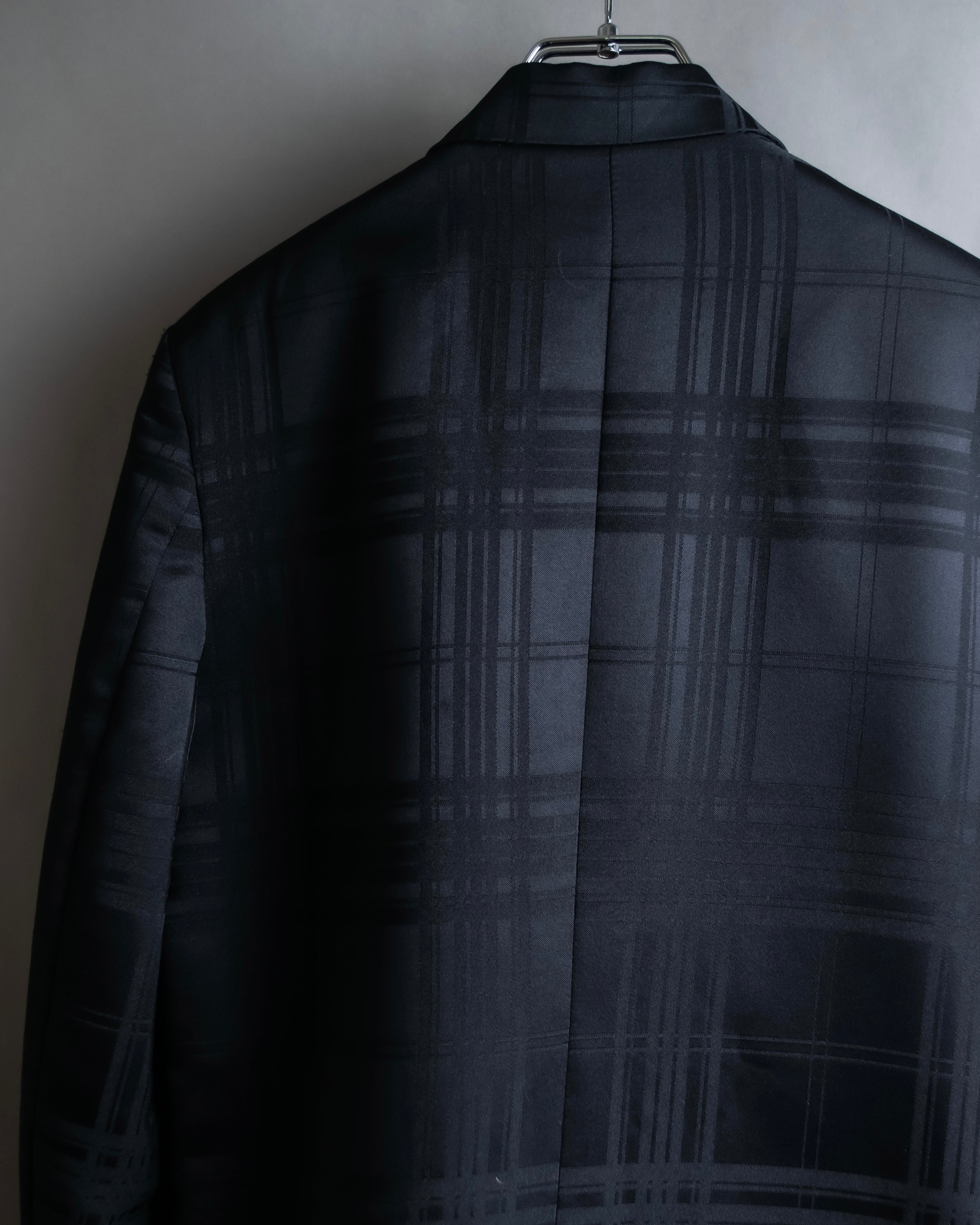 Vintage geometric check oversized tailored jacket