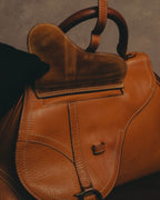 -SPECIAL- “Christian Dior” 2006-2007 Gaucho saddle leather two-way satchel