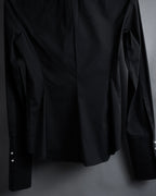 “BURBERRY” Tuxedo bib detail dress shirt