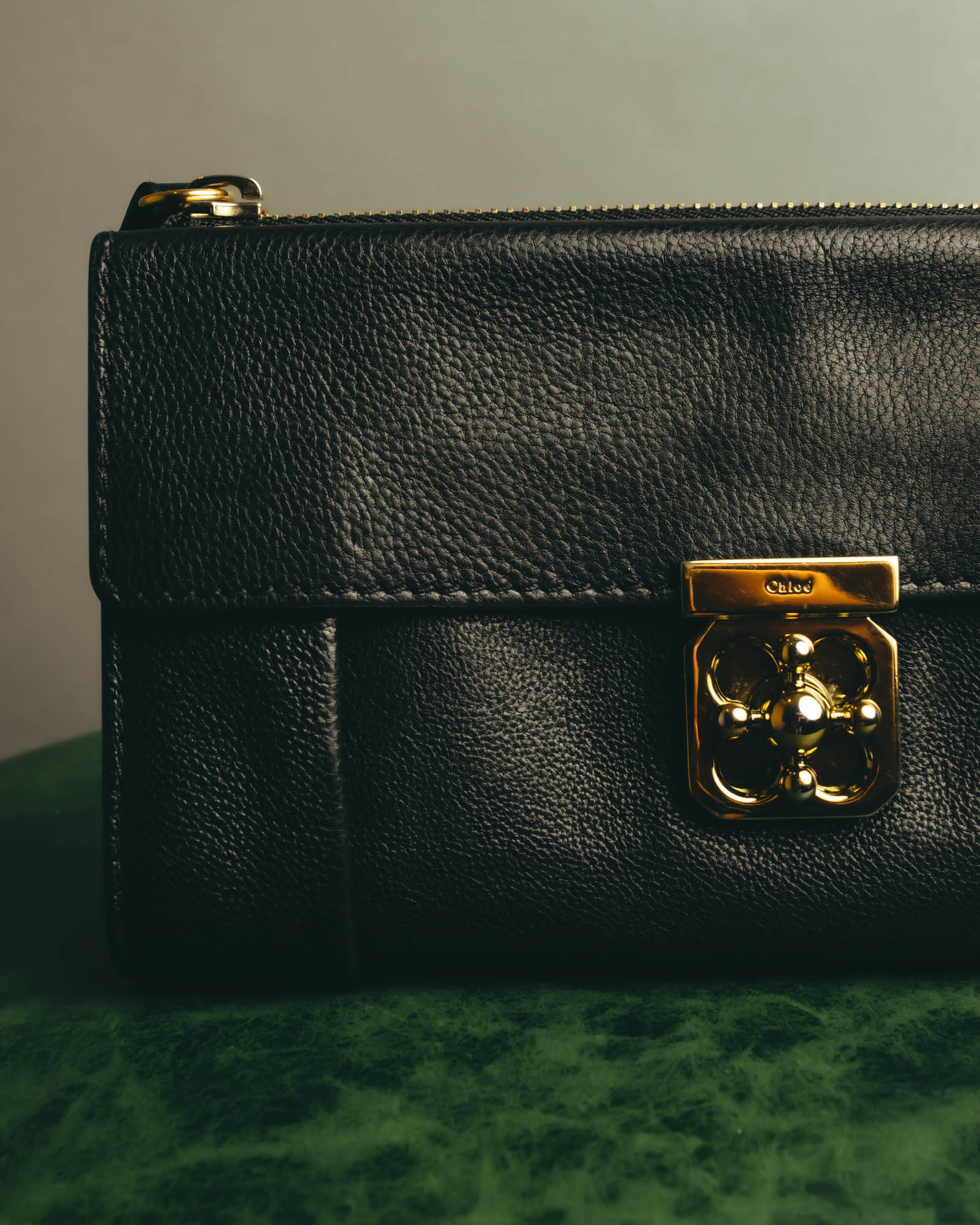 "Chloé" 2010's Black leather long wallet