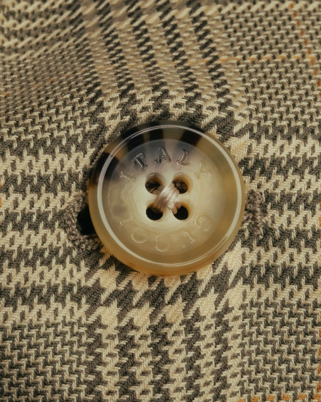 "GUCCI" 90's-00's Vintage houndstooth and glen check structured cotton jacket