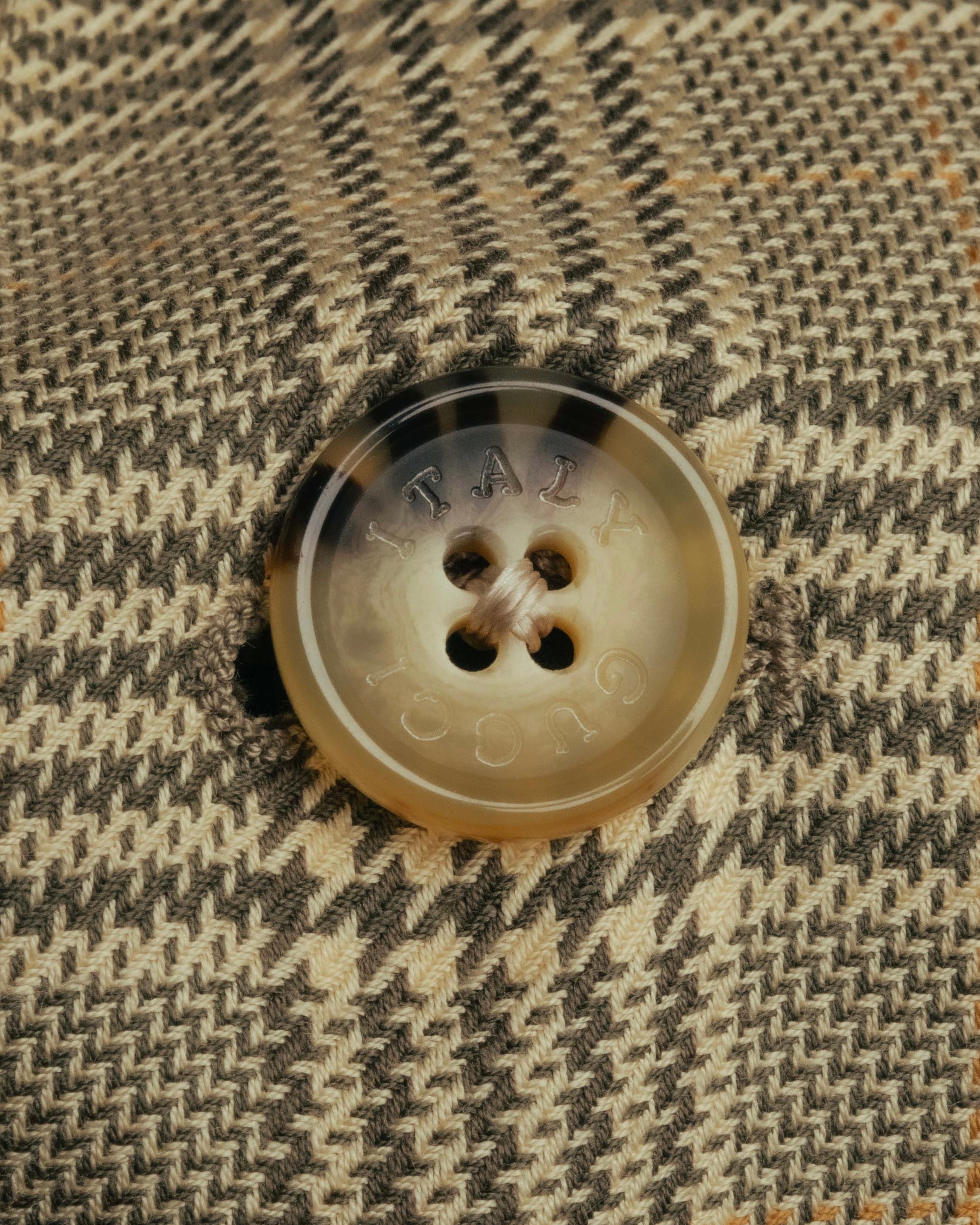 "GUCCI" 90's-00's Vintage houndstooth and glen check structured cotton jacket