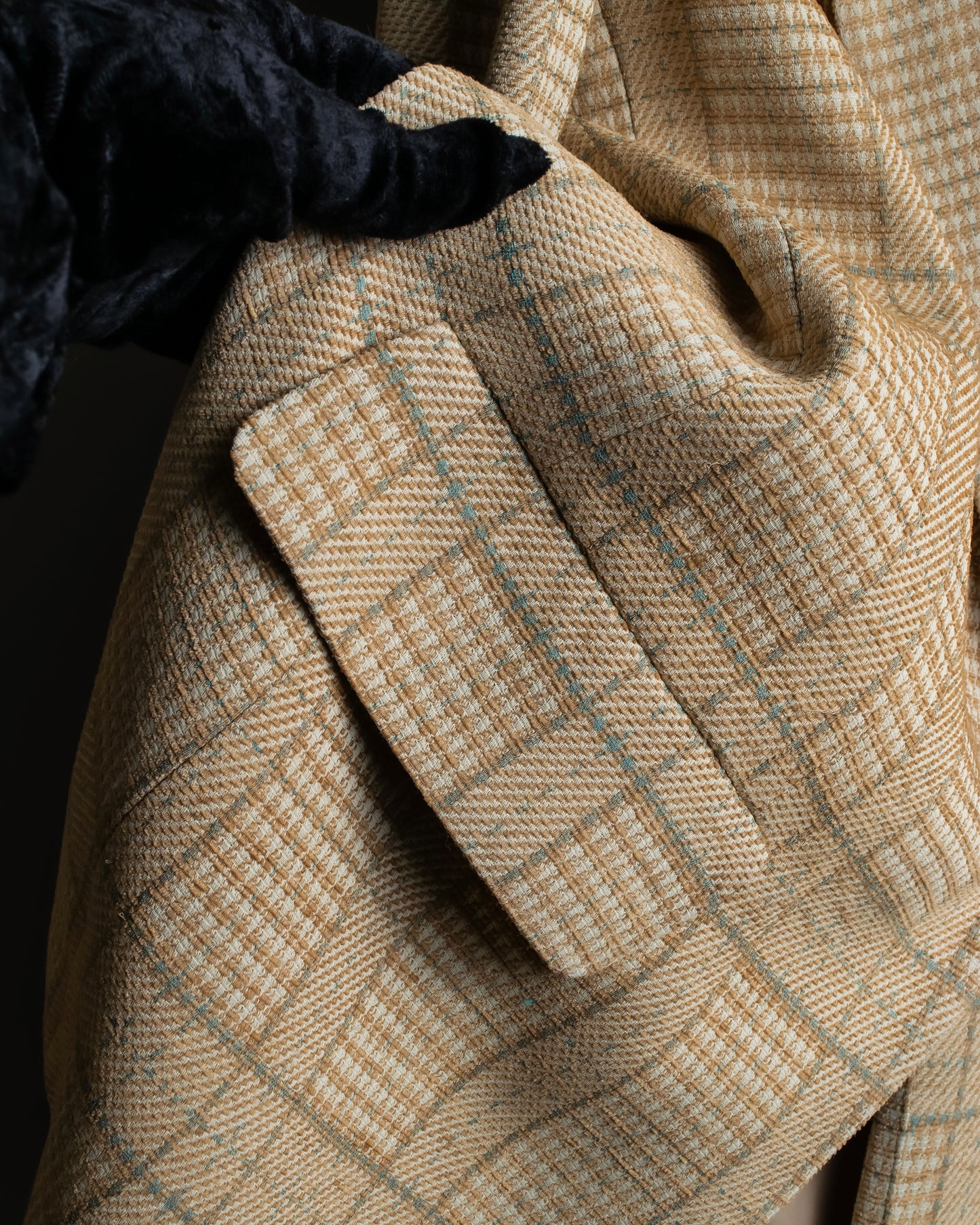 "Christian Dior" Glen check pattern beautiful shape tailored jacket