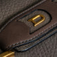 "Delvaux" Front D metal charm design horizontal leather shoulder bag