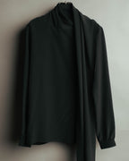 -SPECIAL- "SAINT LAURENT PARIS" 10's Fluid silk scarf-neck blouse