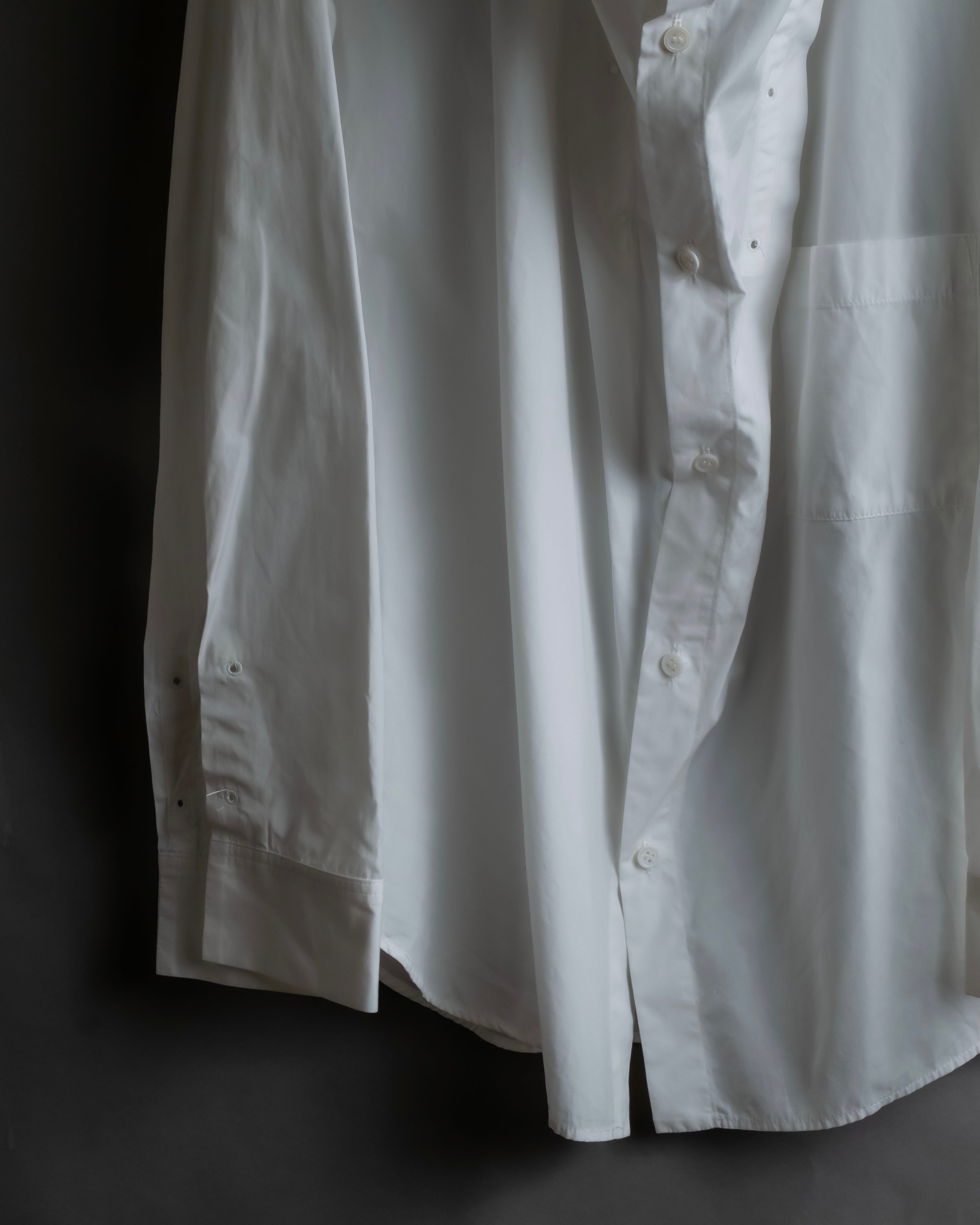 "YOHJI YAMAMOTO" 12SS Folded front panel cotton shirt