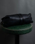 "Salvatore Ferragamo" Gancini reconstructed design shrink leather bag