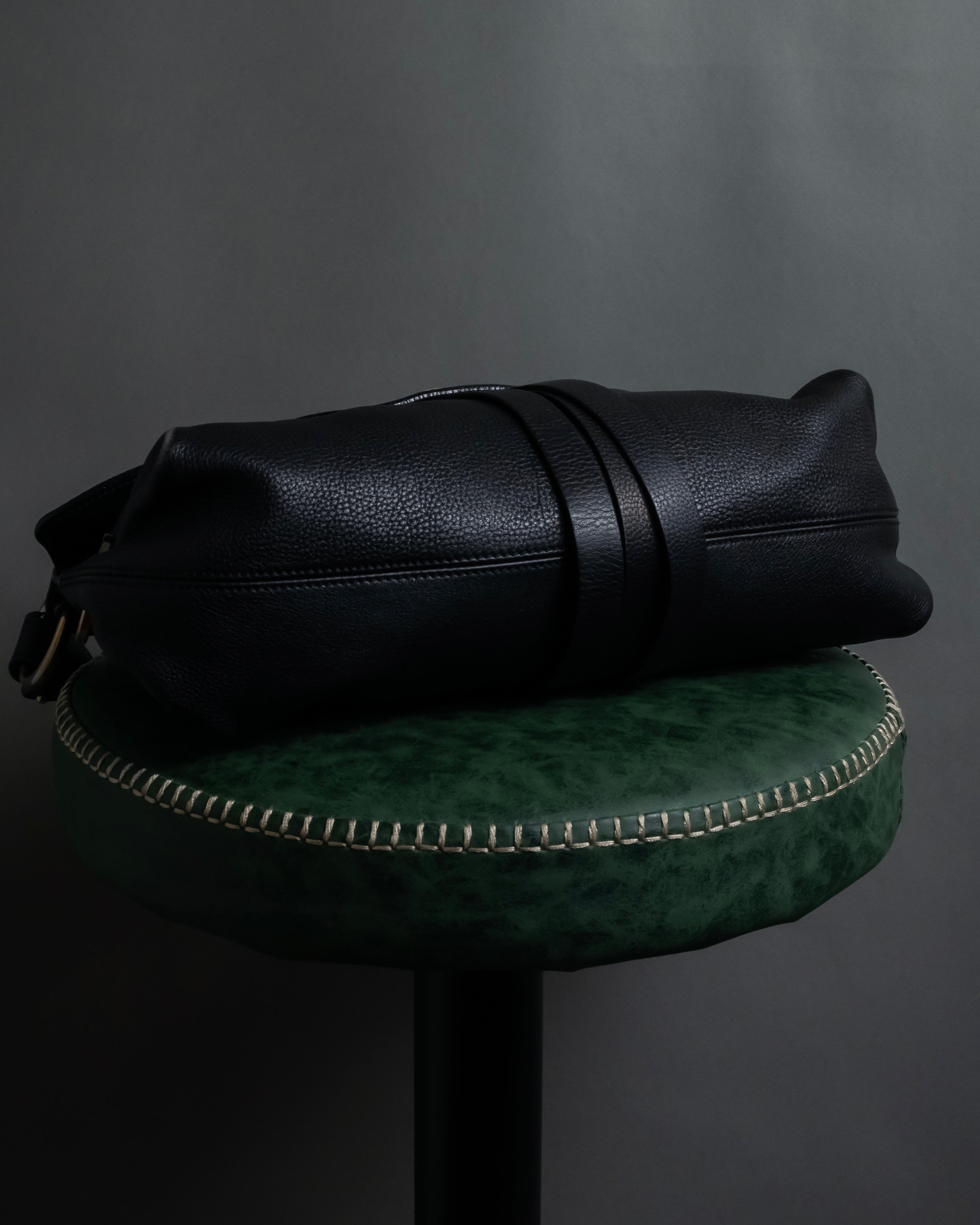 "Salvatore Ferragamo" Gancini reconstructed design shrink leather bag
