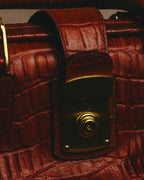 -SPECIAL- “Giorgio Armani” 90’s-00’s Crocodile embossed leather frame bag