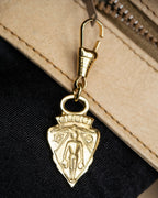"GUCCI" Aristocratic crest charm suede shoulder bag