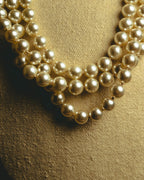 "Salvatore Ferragamo" 80's-90's Gancini three-strand pearl-style necklace