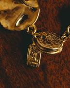 -SPECIAL- “Yves Saint Laurent” 80’s-90’s Hammered gold coin link bracelet