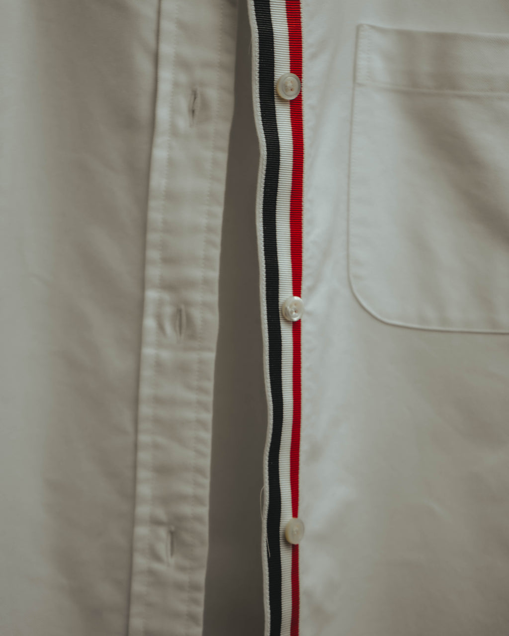 -SPECIAL- “THOM BROWNE” 2010’s tricolor grosgrain oxford shirt dress