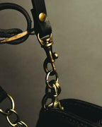 “SAN HIDEAKI MIHARA” 2000’s-2010’s black leather chain shoulder bag