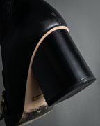 "GUCCI" Leather gg fringe heeled ankle boots