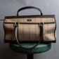 "BURBERRYS" Multi color check pattern canvas leather combination boston bag