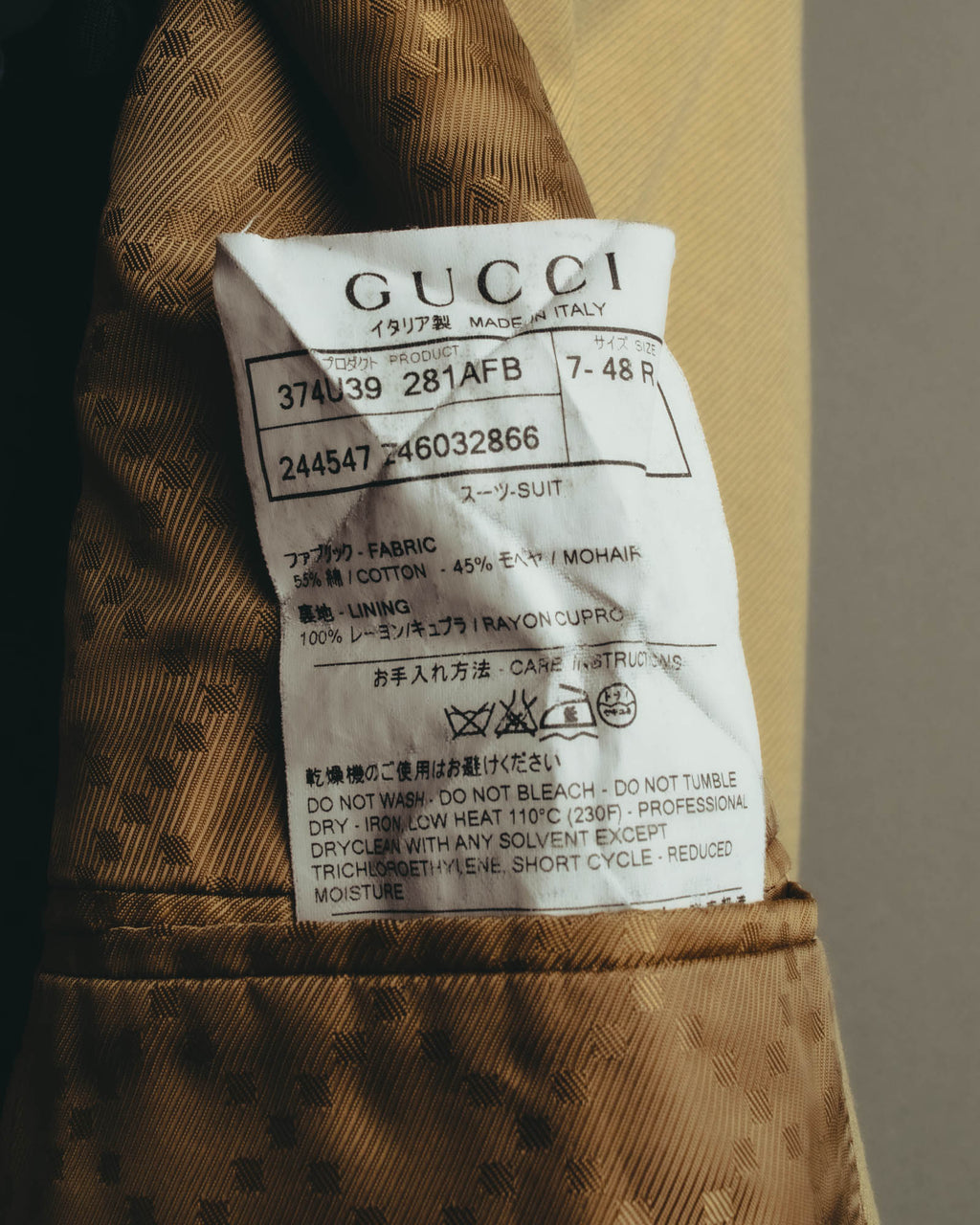 “GUCCI” 00’s-10’s Cotton mohair tailored jacket