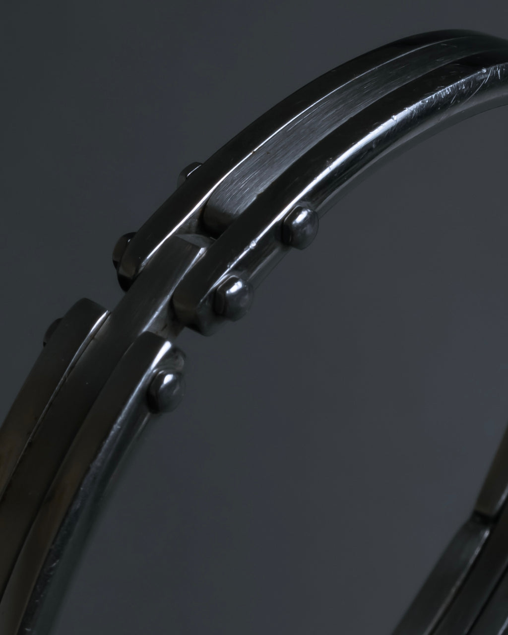 "Dolce & Gabbana" Curved rivet design silver metal bracelet