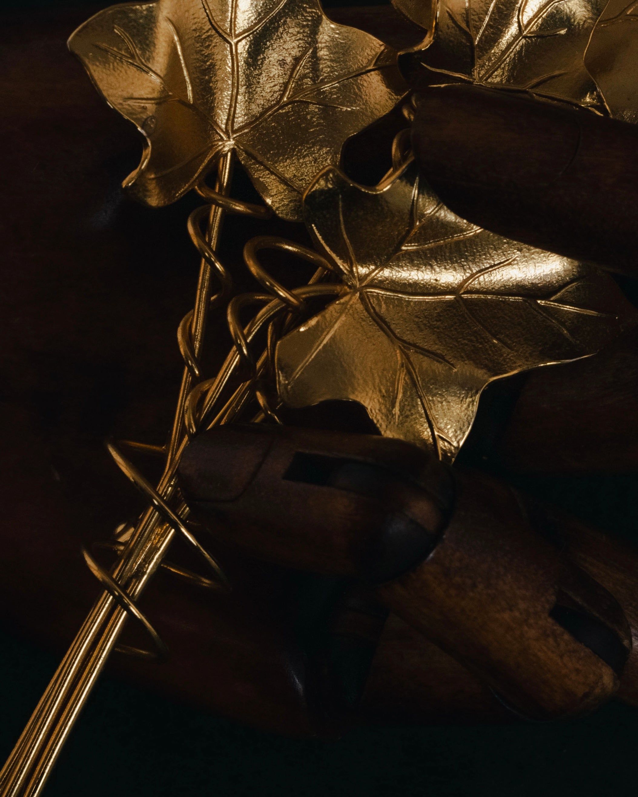 "KENZO" Botanical ivy bouquet brooch