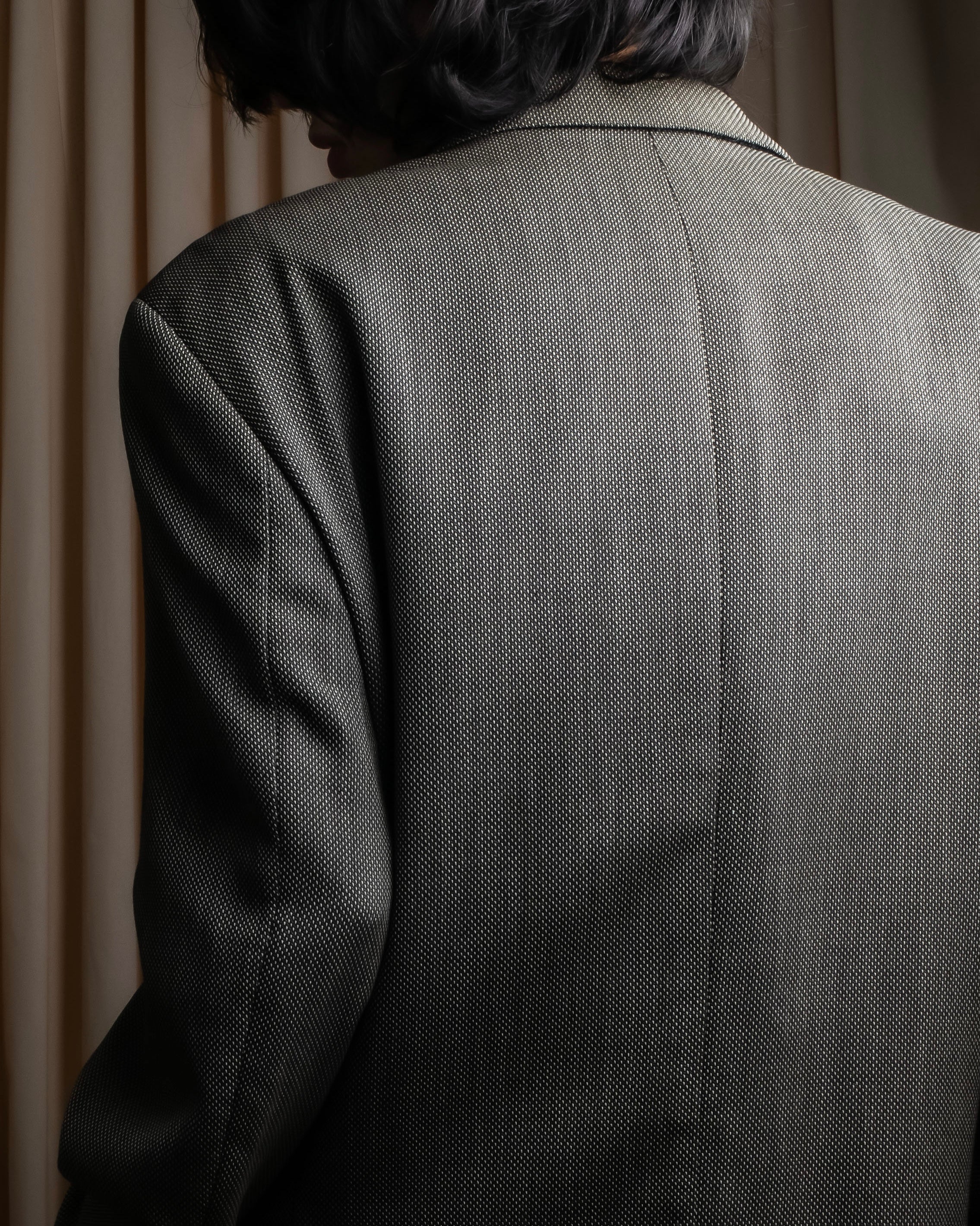 "HUGO BOSS" Woven pattern oversized 3 button tailored jacket