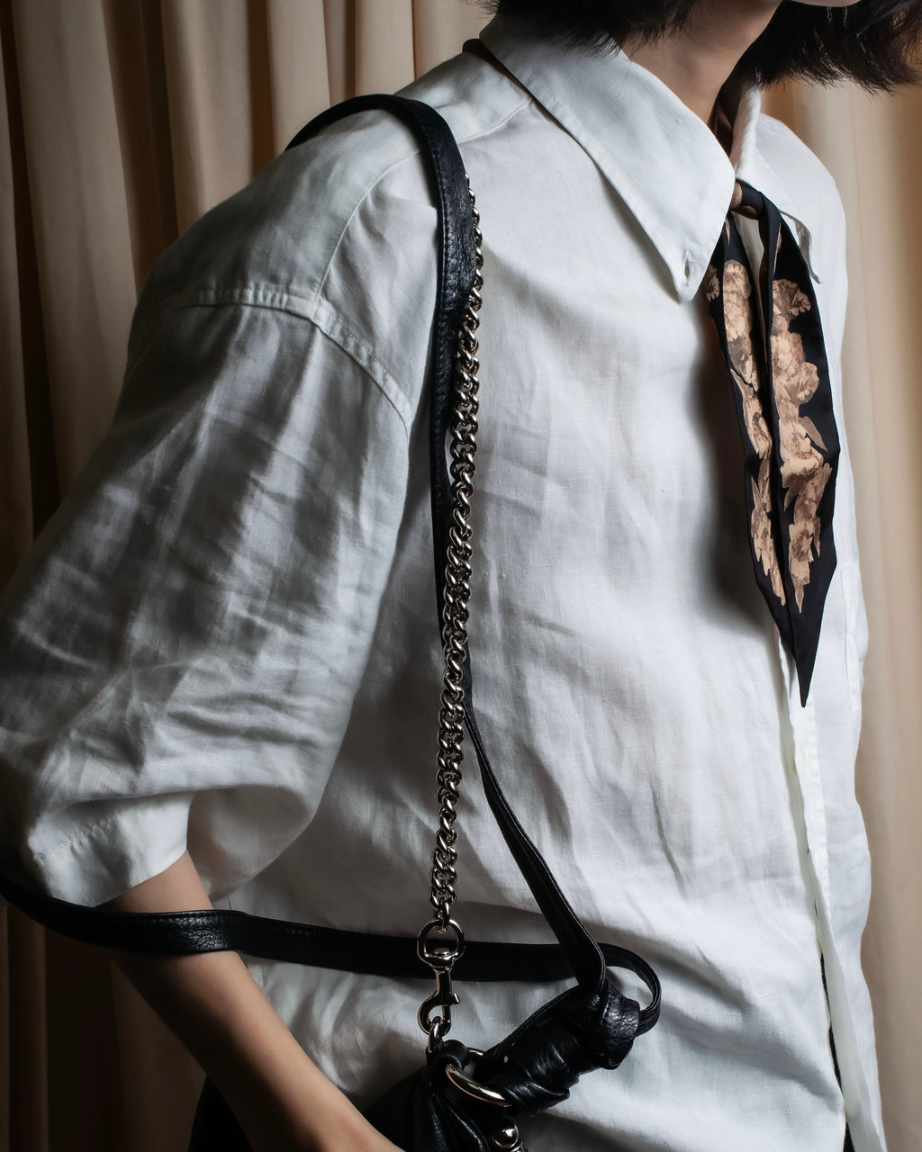 "Christian Dior" Baroque floral pattern silk twill scarf