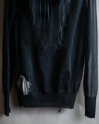 "sacai" Wig design sheer hooded pullover
