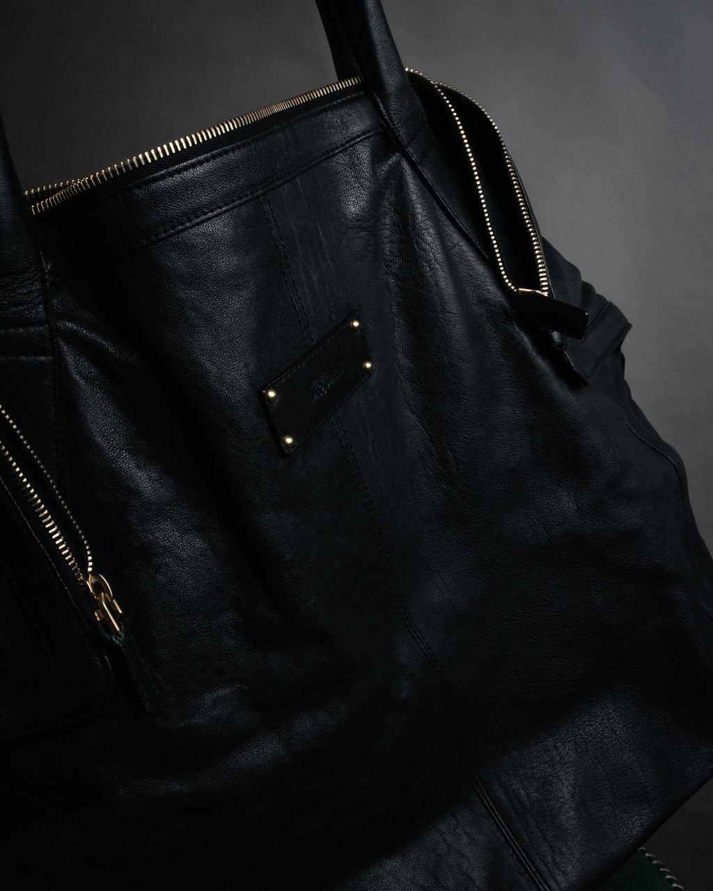 “Alexander McQueen” 2000’s Soft leather zip tote bag