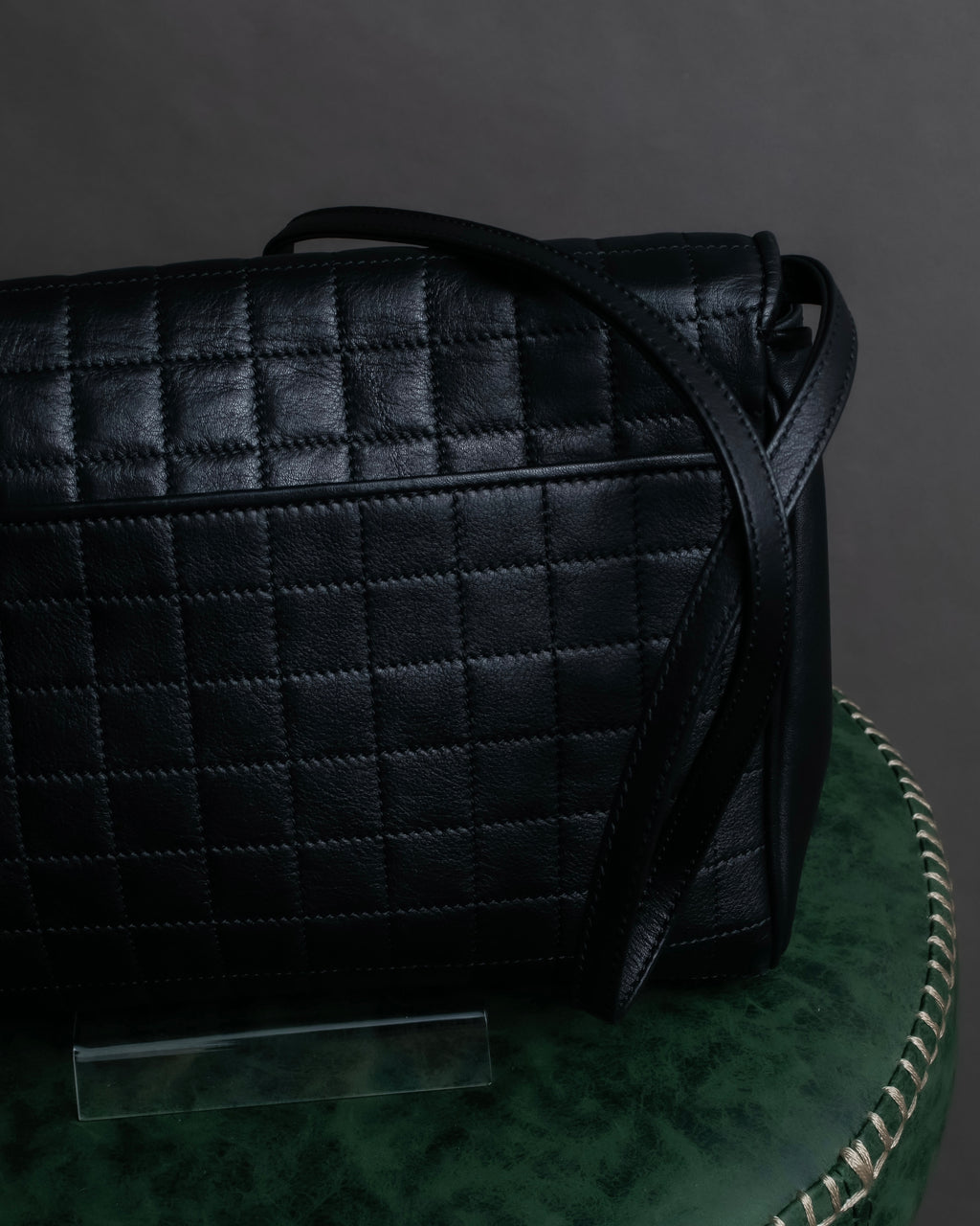 "CELINE" Triomphe logo quilted leather shoulder bag