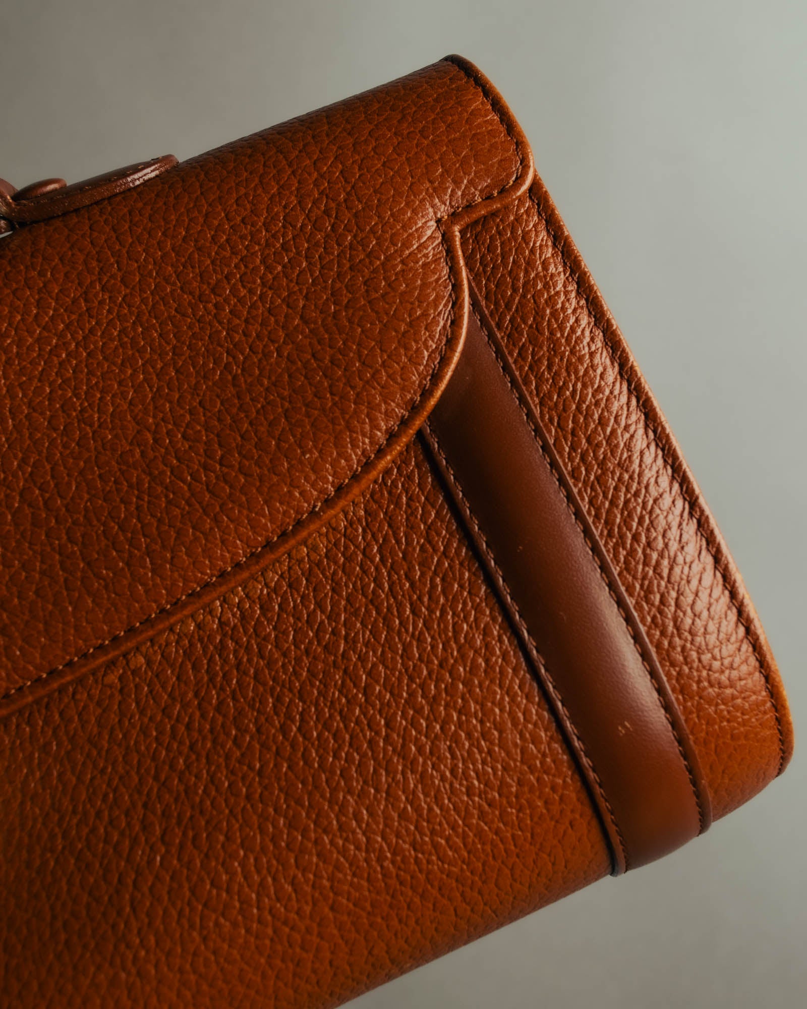 "Burberrys" 80's-90's Classic grained leather top handle handbag