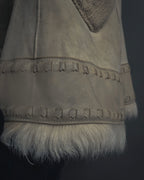 "BURBERRY BLUE LABEL" 00’s Shearling cable-knit pockets coat