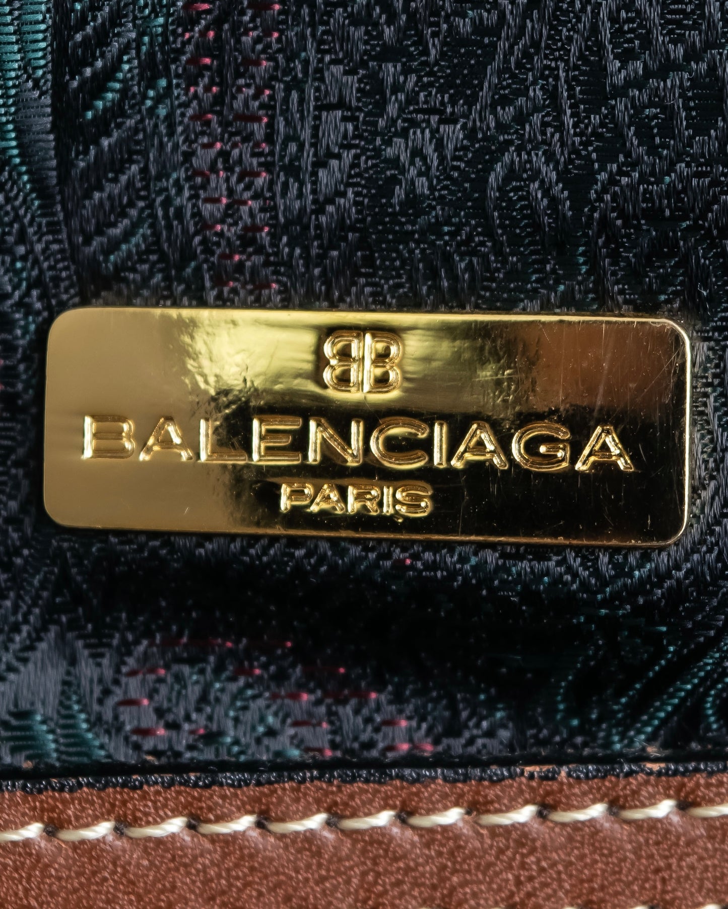 "BALENCIAGA" Leather piping one handle boston bag