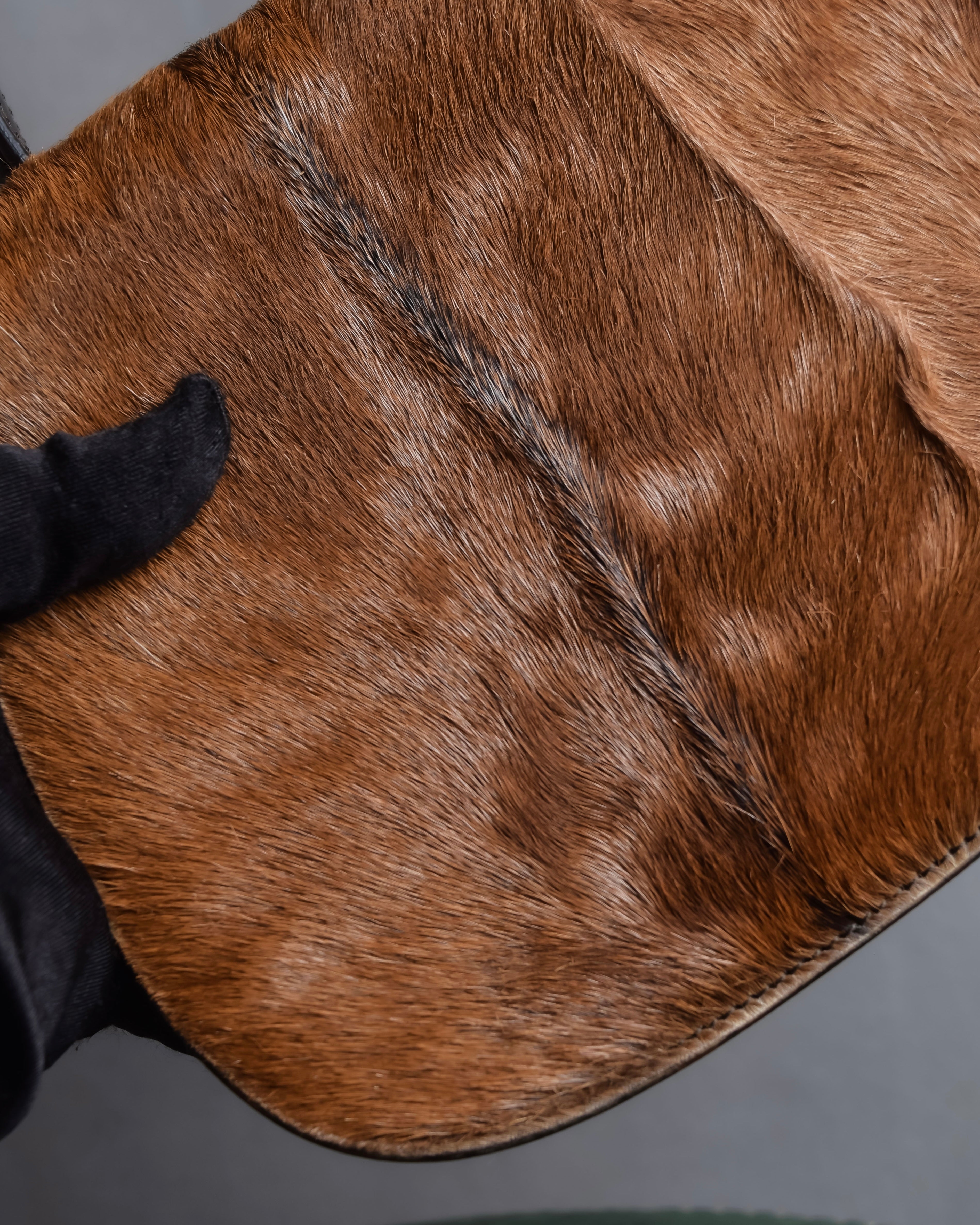 "GUCCI"「1947」 pony leather combination bamboo hand bag