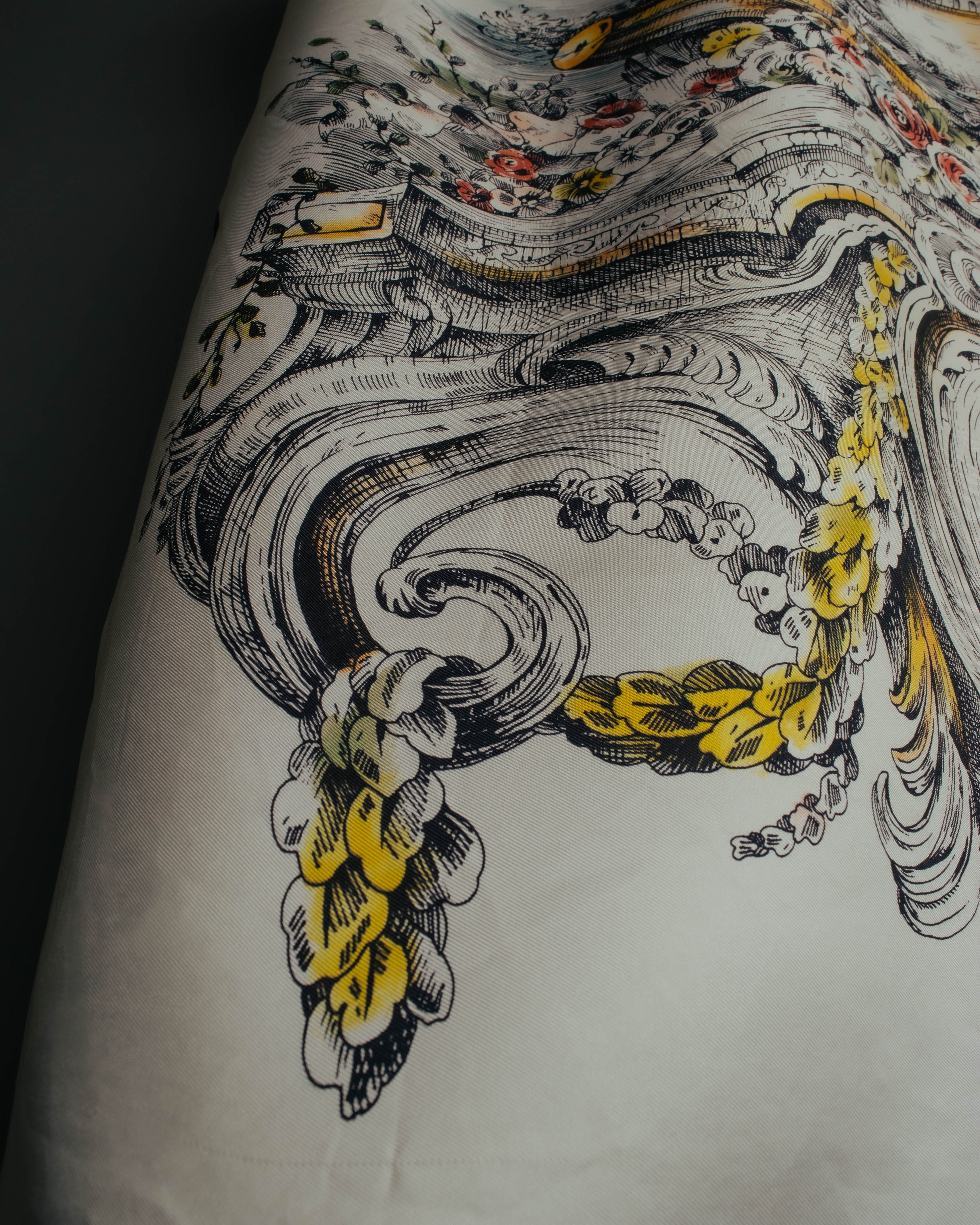 "Christian Dior" Vintage baroque print square scarf