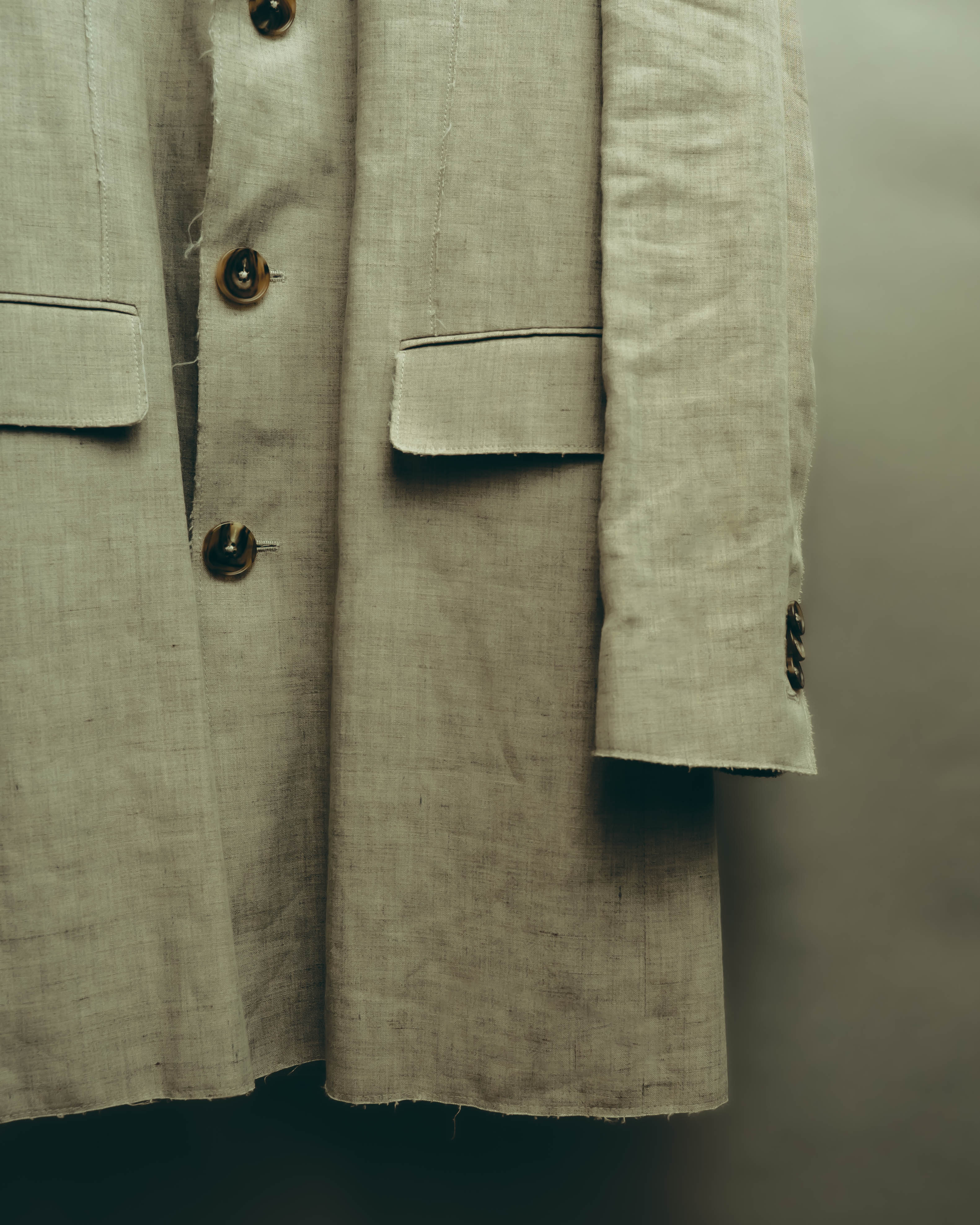 -SPECIAL- “Maison Martin Margiela” 2014SS raw-edge linen tailored jacket