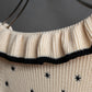 "Christian Dior" Star print frill detail cable knit tunic pullover