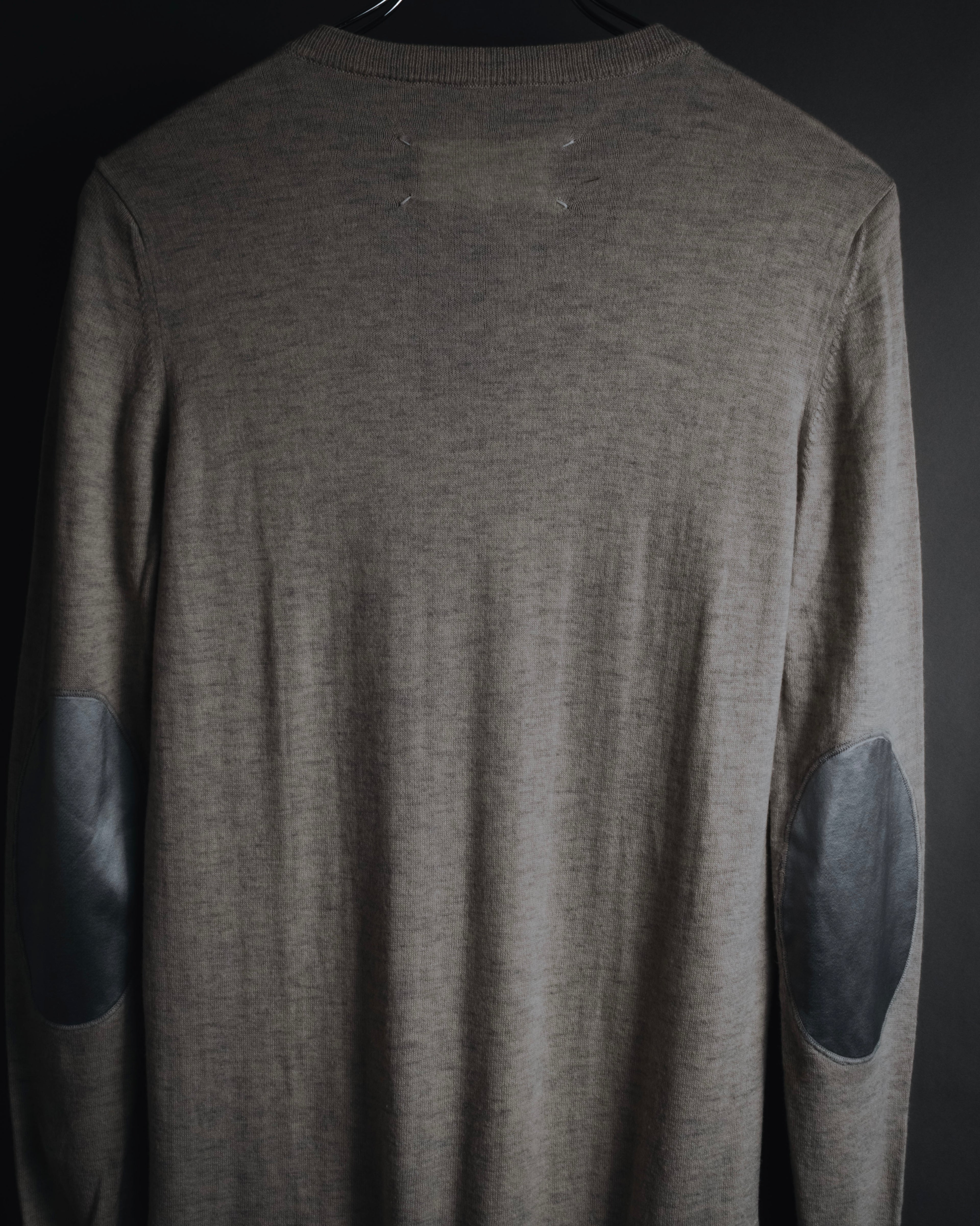 Maison Margiela 2014 Autumn/Winter fine gauge V-neck knit dress with elbow patches