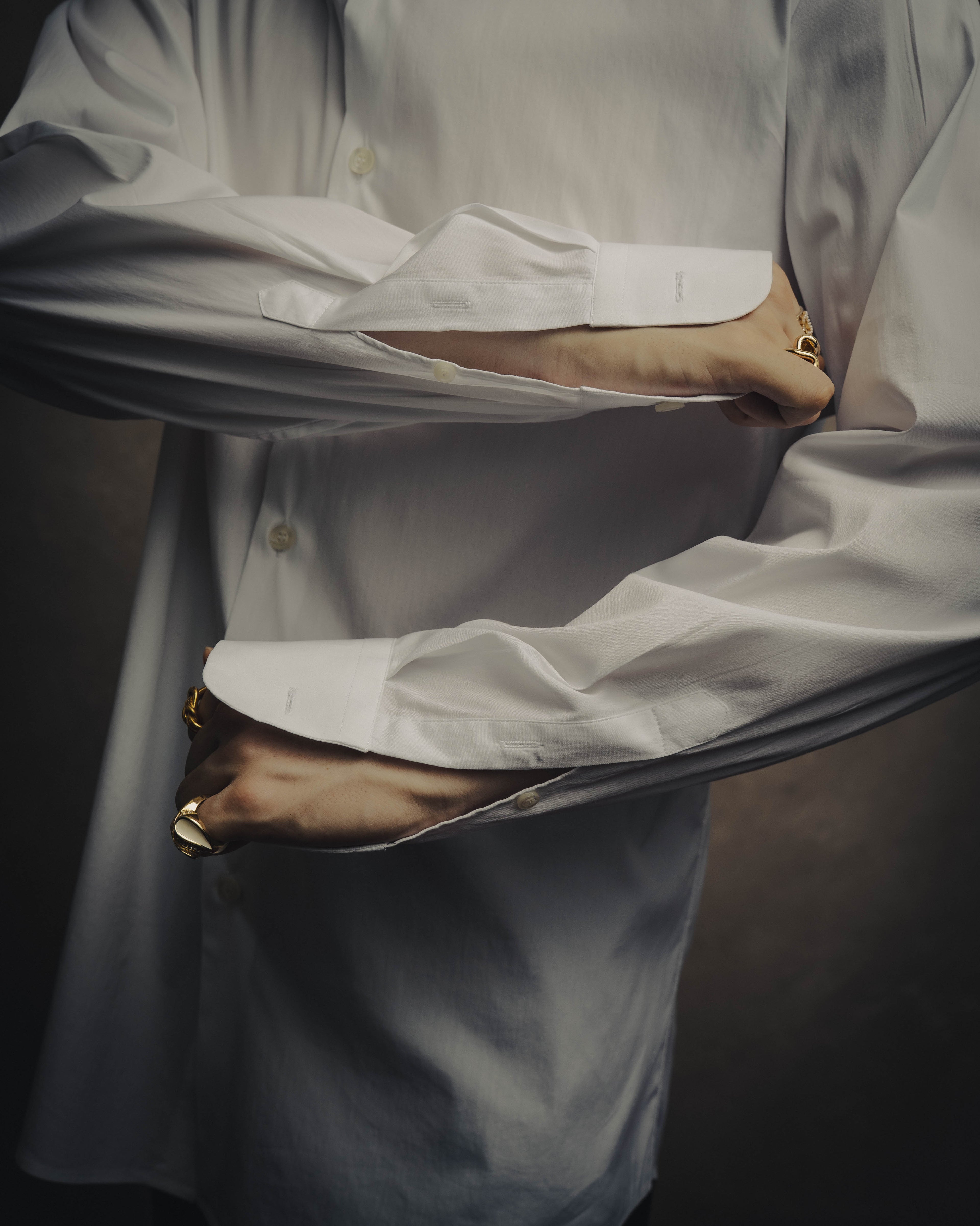 -SPECIAL- "PRADA" 10's-20's Stretch cotton silk-touch dress shirt