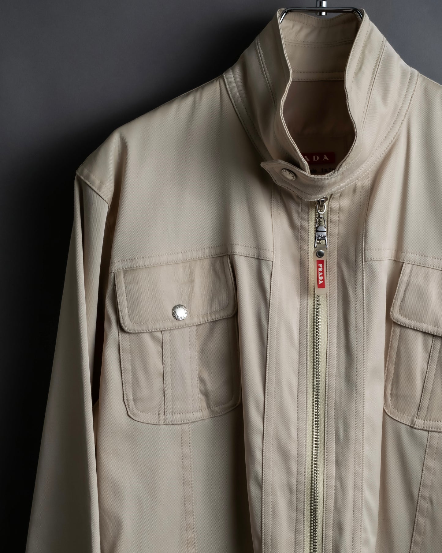 "PRADA" Military detail cotton jacket