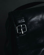 –SPECIAL– "ANN DEMEULEMEESTER" 2010-2013 Transformable roll-top vitello leather bag