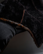 “KENZO” 80’s Folkloric shearling-lined leather long coat