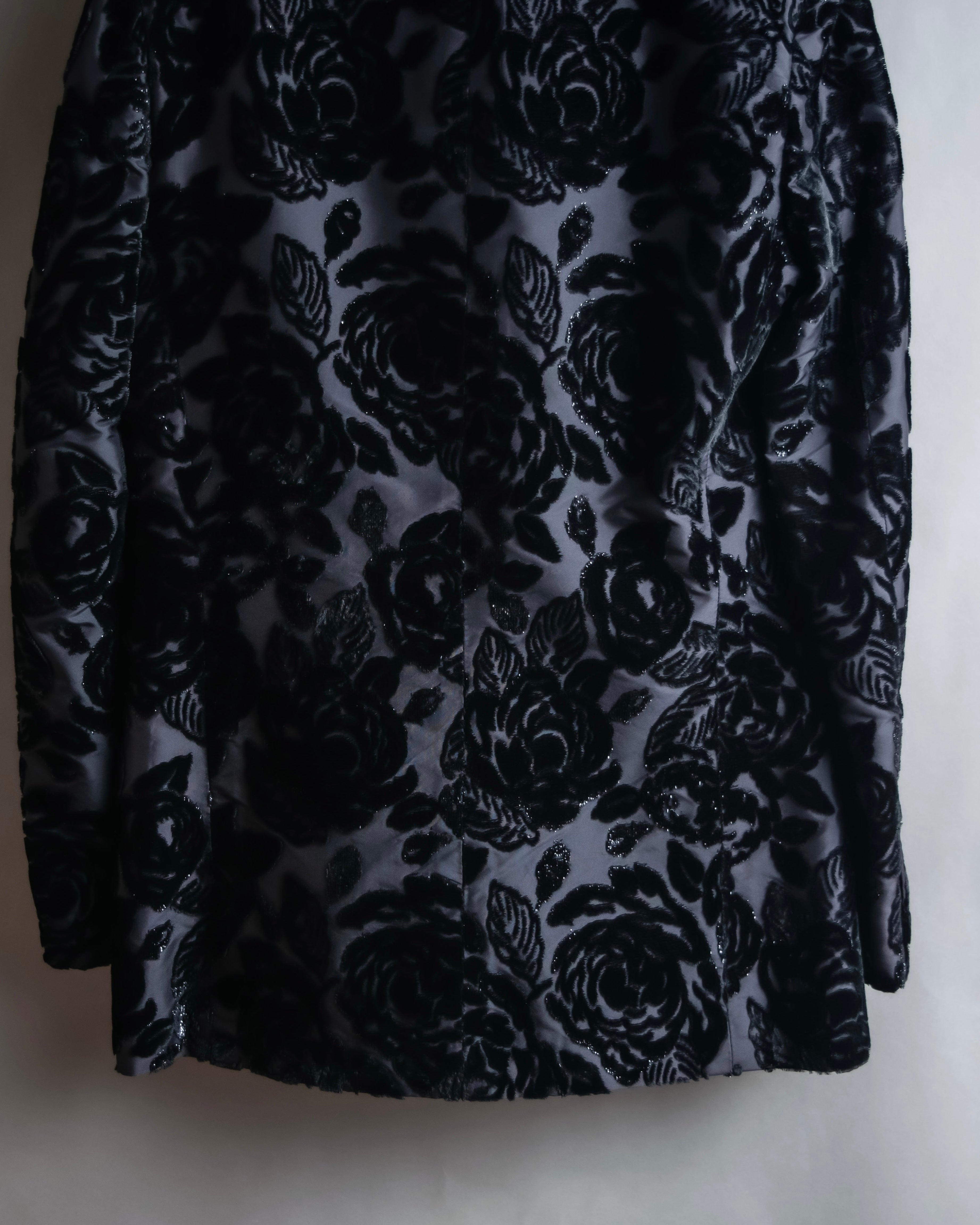 "GUCCI" Floral patterned lamé tailored jacket"