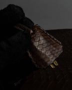 "Vintage turnlock design python leather bag"